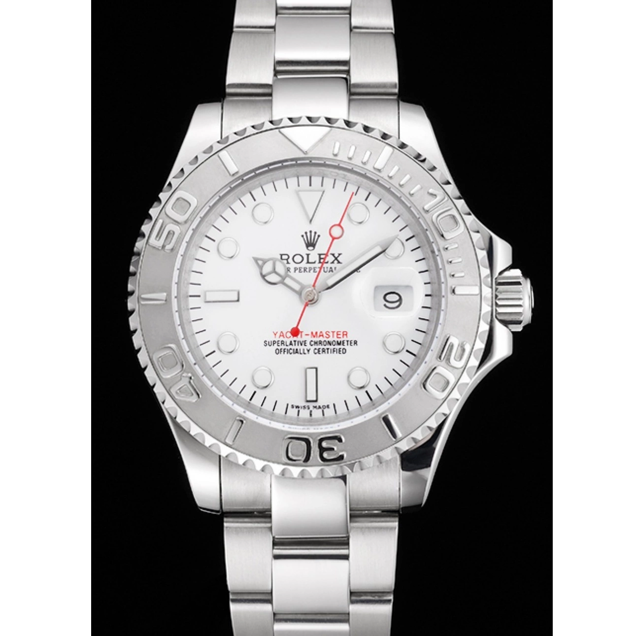 AAA replica watch Dial Case And Bracelet Rolex Steel White Staniless Swiss Yacht-Master 0803